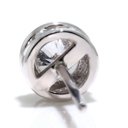 一粒 ダイヤモンド ピアス K18 Pt900 スタッド 鑑定書付き 0.25ct 中央宝石研究所 アラベスク レディース 両耳 ミル調 シンプル ご褒美 特別 高品質 ギフト (品番 mp-0008-4-cgl-l)