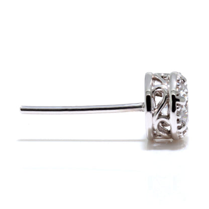 ダイヤモンド メンズ ピアス 片耳 スタッド 鑑定書付き 0.25ct 一粒 18金 プラチナ 選べる クラリティ 唐草 シンプル 男性 高品質 天然石 メンズジュエリー (品番 mp-0008-4-cgl-m)