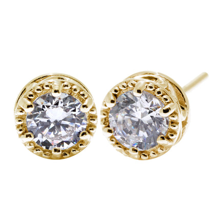 天然石 一粒 ピアス レディース 選べる12石 4mm 誕生石 pt900 k18 k10 sv925 両耳セット スタッドピアス 唐草 ミル調 シンプル アンティーク プレゼント 贈り物 (品番 mp-0008-l)