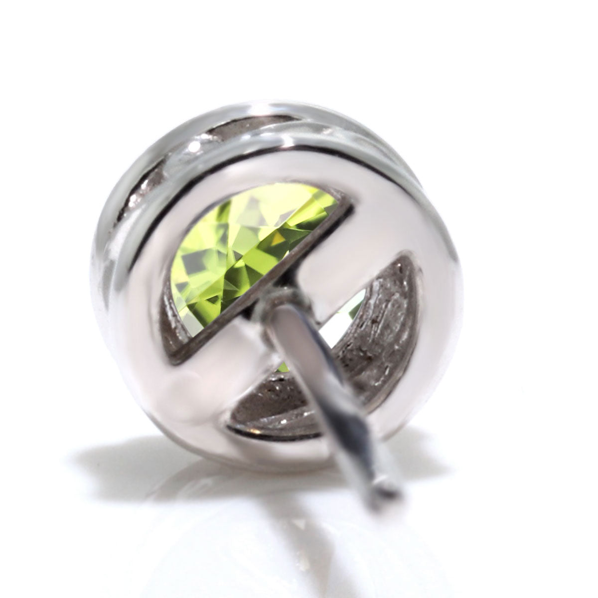 スタッド ピアス 片耳 唐草 一粒 4mm 選べる誕生石 10金 18金 プラチナ シルバー メンズ ミル調 シンプル X'mas ホワイトデー 男性 重ね着け 工房直販 (品番 mp-0008-m)