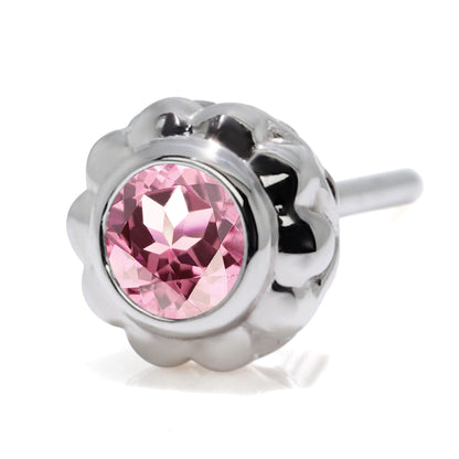片耳 メンズ ピアス 選べる シルバー 18金 10金 プラチナ 一粒 誕生石 3mm フラワー スタッド 伏せ込み 花 シンプル おしゃれ 誕生日 記念日 ギフト (品番 mp-0009-m)