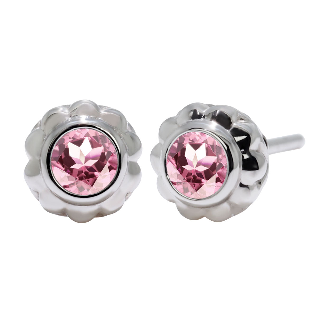一粒 ピアス レディース フラワー 可愛い スタッドピアス 両耳セット K10 K18 Pt900 SV925 天然石 3mm シンプル 上品 工房直販 ジュエリー 普段使い (品番 mp-0009-l)