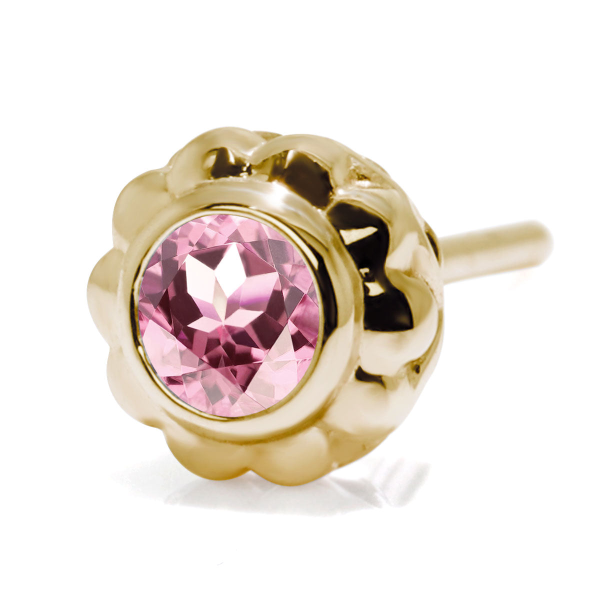 片耳 メンズ ピアス 選べる シルバー 18金 10金 プラチナ 一粒 誕生石 3mm フラワー スタッド 伏せ込み 花 シンプル おしゃれ 誕生日 記念日 ギフト (品番 mp-0009-m)