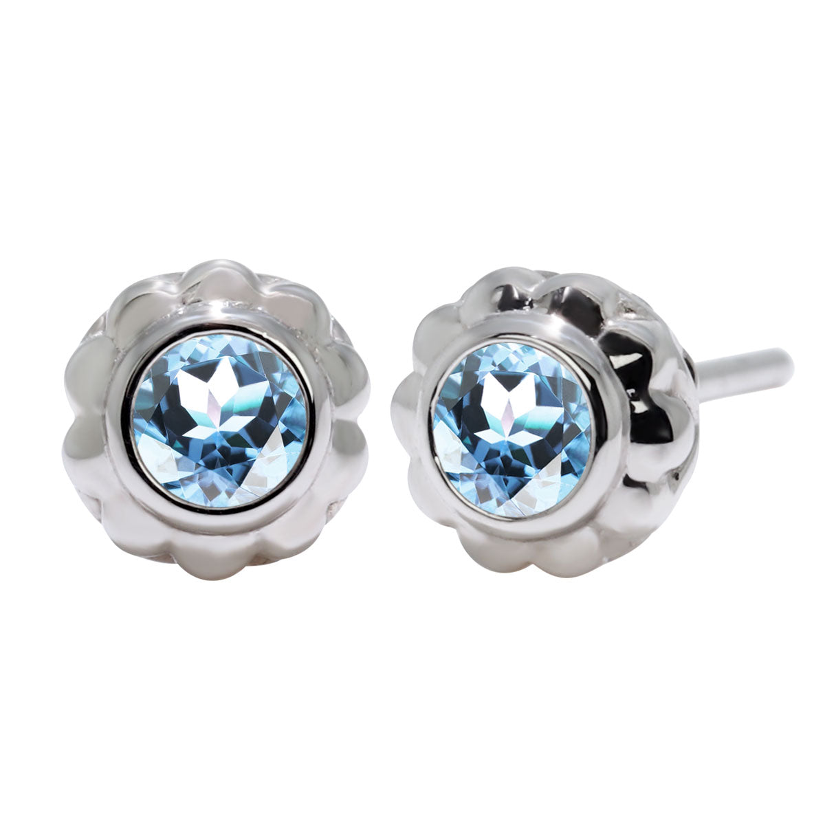 一粒 ピアス レディース フラワー 可愛い スタッドピアス 両耳セット K10 K18 Pt900 SV925 天然石 3mm シンプル 上品 工房直販 ジュエリー 普段使い (品番 mp-0009-l)