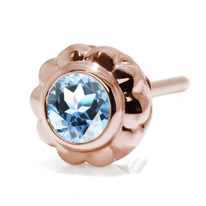片耳 メンズ ピアス 選べる シルバー 18金 10金 プラチナ 一粒 誕生石 3mm フラワー スタッド 伏せ込み 花 シンプル おしゃれ 誕生日 記念日 ギフト (品番 mp-0009-m)