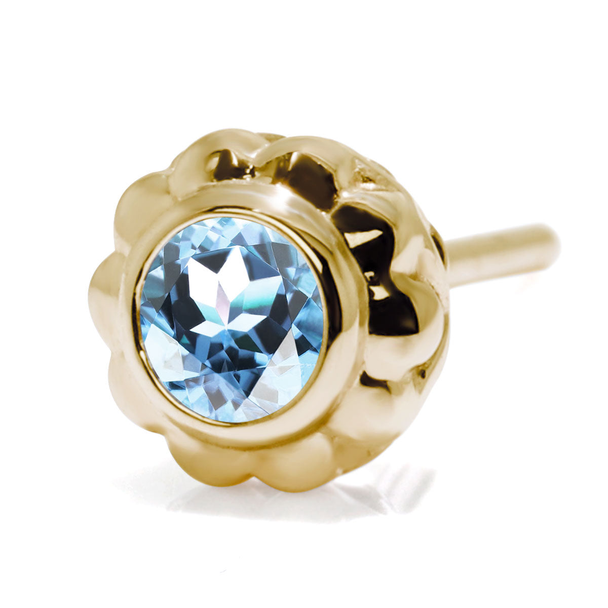 片耳 メンズ ピアス 選べる シルバー 18金 10金 プラチナ 一粒 誕生石 3mm フラワー スタッド 伏せ込み 花 シンプル おしゃれ 誕生日 記念日 ギフト (品番 mp-0009-m)