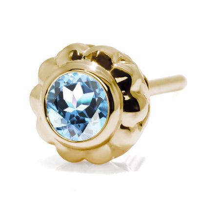 片耳 メンズ ピアス 選べる シルバー 18金 10金 プラチナ 一粒 誕生石 3mm フラワー スタッド 伏せ込み 花 シンプル おしゃれ 誕生日 記念日 ギフト (品番 mp-0009-m)