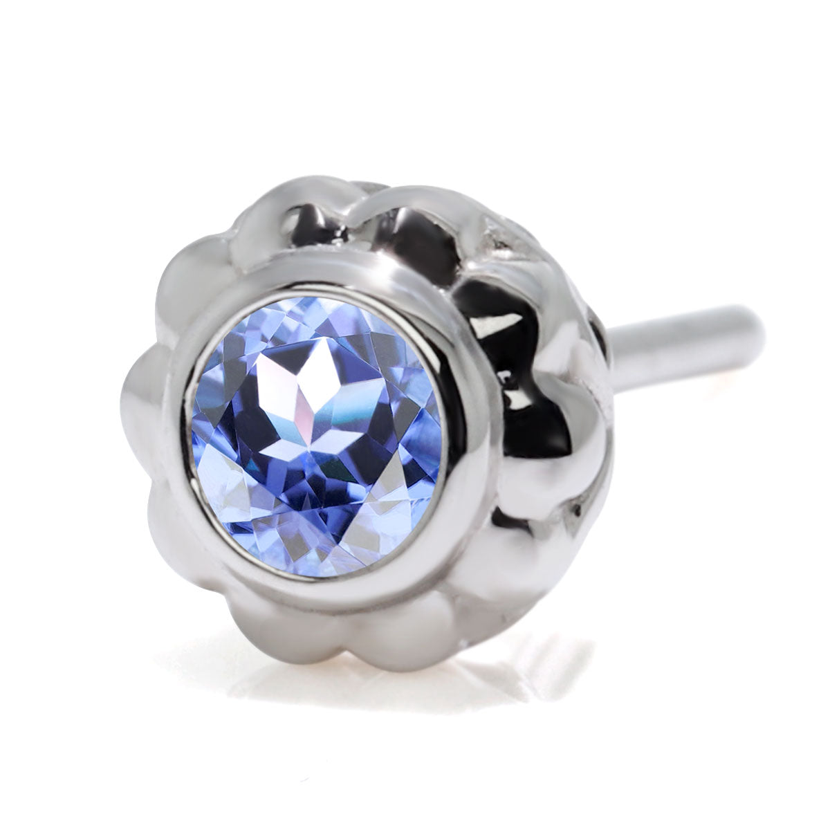 片耳 メンズ ピアス 選べる シルバー 18金 10金 プラチナ 一粒 誕生石 3mm フラワー スタッド 伏せ込み 花 シンプル おしゃれ 誕生日 記念日 ギフト (品番 mp-0009-m)
