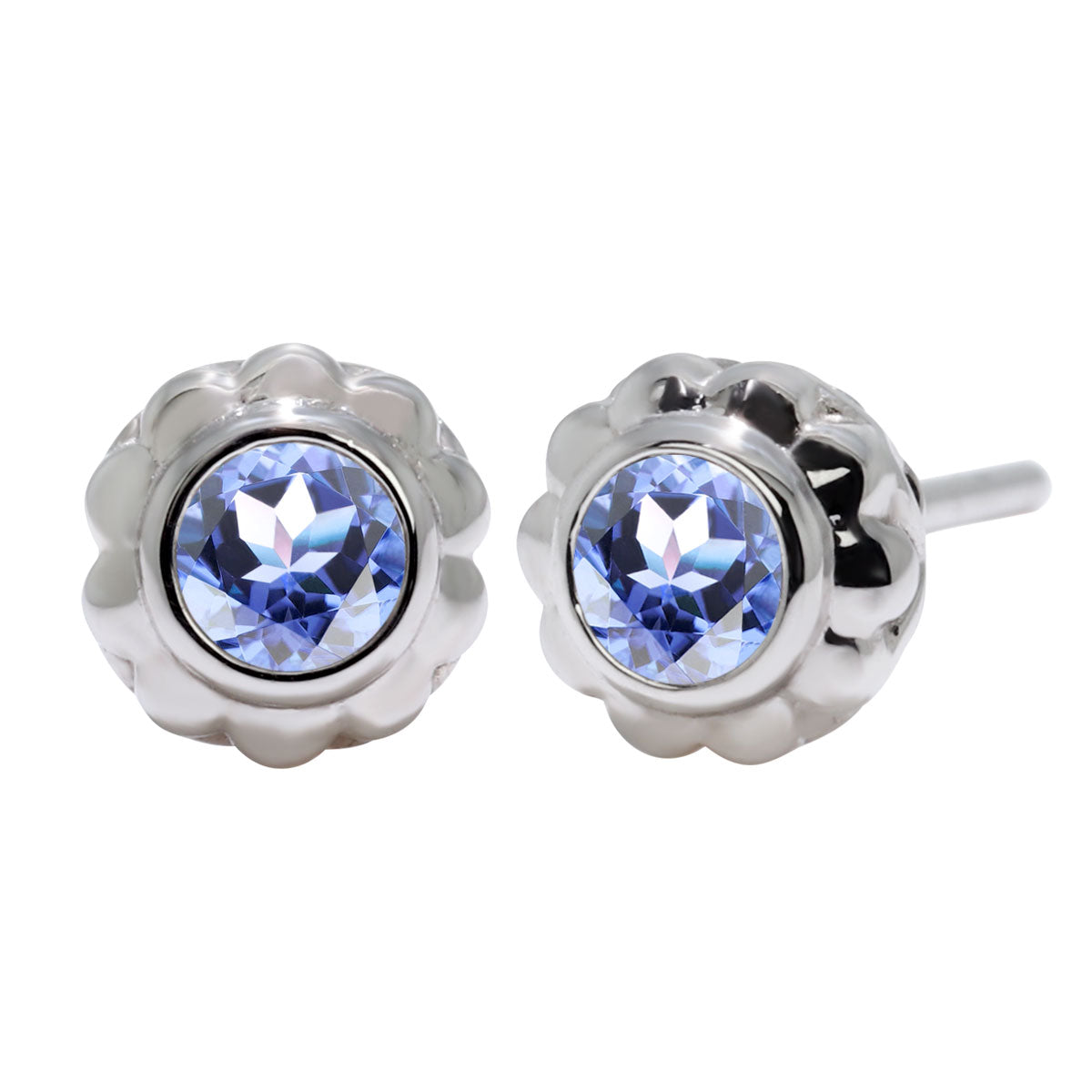 一粒 ピアス レディース フラワー 可愛い スタッドピアス 両耳セット K10 K18 Pt900 SV925 天然石 3mm シンプル 上品 工房直販 ジュエリー 普段使い (品番 mp-0009-l)