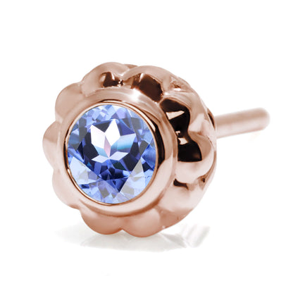 片耳 メンズ ピアス 選べる シルバー 18金 10金 プラチナ 一粒 誕生石 3mm フラワー スタッド 伏せ込み 花 シンプル おしゃれ 誕生日 記念日 ギフト (品番 mp-0009-m)
