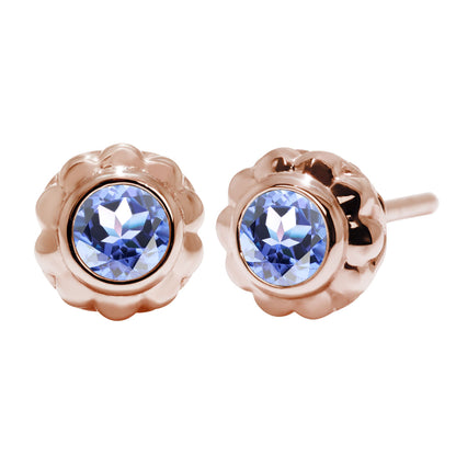 一粒 ピアス レディース フラワー 可愛い スタッドピアス 両耳セット K10 K18 Pt900 SV925 天然石 3mm シンプル 上品 工房直販 ジュエリー 普段使い (品番 mp-0009-l)