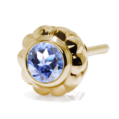 片耳 メンズ ピアス 選べる シルバー 18金 10金 プラチナ 一粒 誕生石 3mm フラワー スタッド 伏せ込み 花 シンプル おしゃれ 誕生日 記念日 ギフト (品番 mp-0009-m)