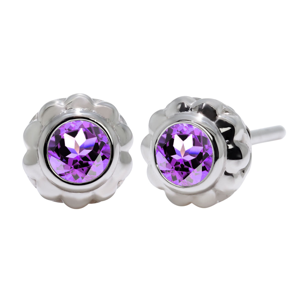 一粒 ピアス レディース フラワー 可愛い スタッドピアス 両耳セット K10 K18 Pt900 SV925 天然石 3mm シンプル 上品 工房直販 ジュエリー 普段使い (品番 mp-0009-l)