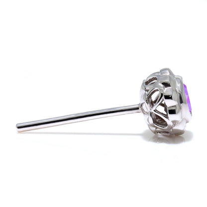 一粒 ピアス レディース フラワー 可愛い スタッドピアス 両耳セット K10 K18 Pt900 SV925 天然石 3mm シンプル 上品 工房直販 ジュエリー 普段使い (品番 mp-0009-l)