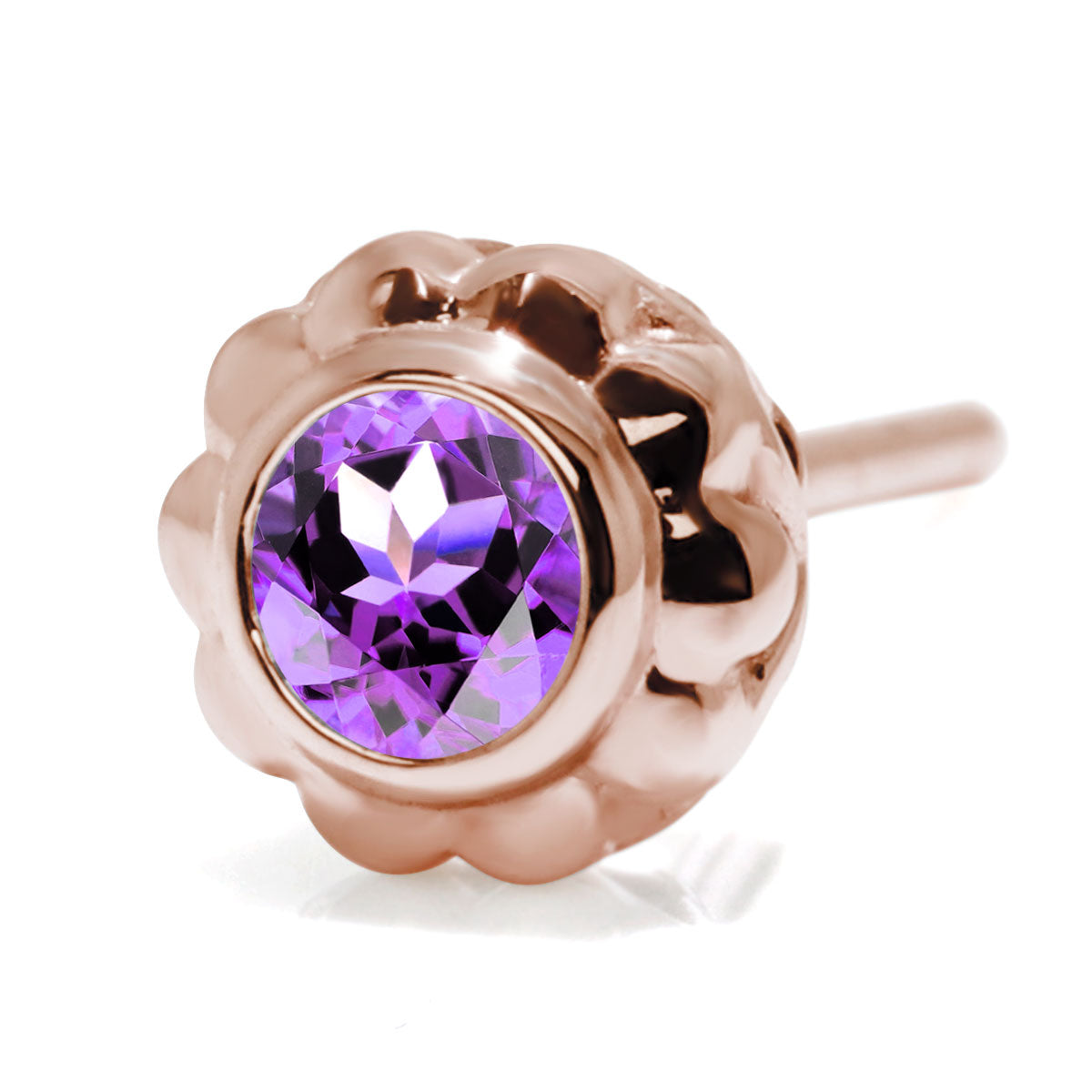 片耳 メンズ ピアス 選べる シルバー 18金 10金 プラチナ 一粒 誕生石 3mm フラワー スタッド 伏せ込み 花 シンプル おしゃれ 誕生日 記念日 ギフト (品番 mp-0009-m)