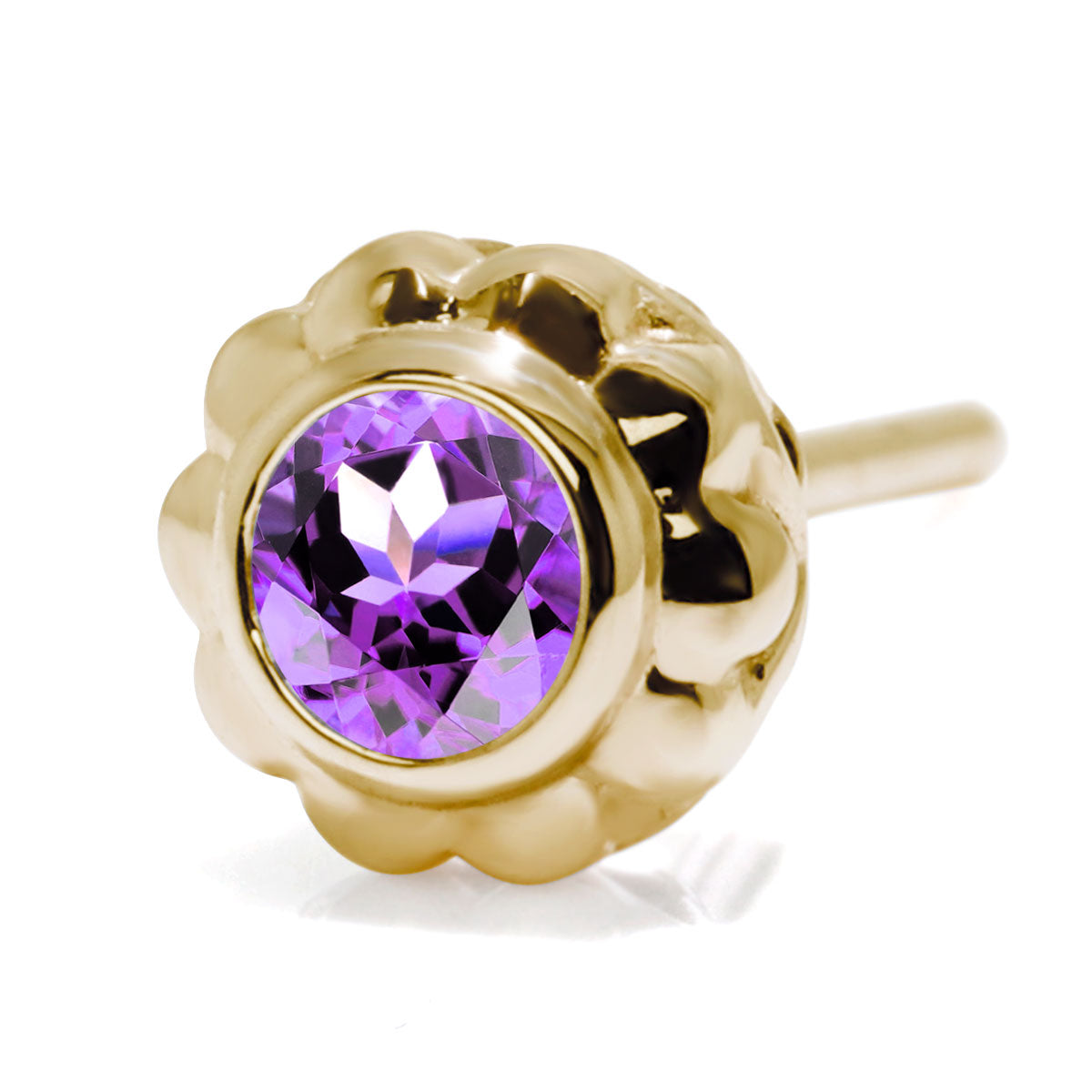 片耳 メンズ ピアス 選べる シルバー 18金 10金 プラチナ 一粒 誕生石 3mm フラワー スタッド 伏せ込み 花 シンプル おしゃれ 誕生日 記念日 ギフト (品番 mp-0009-m)