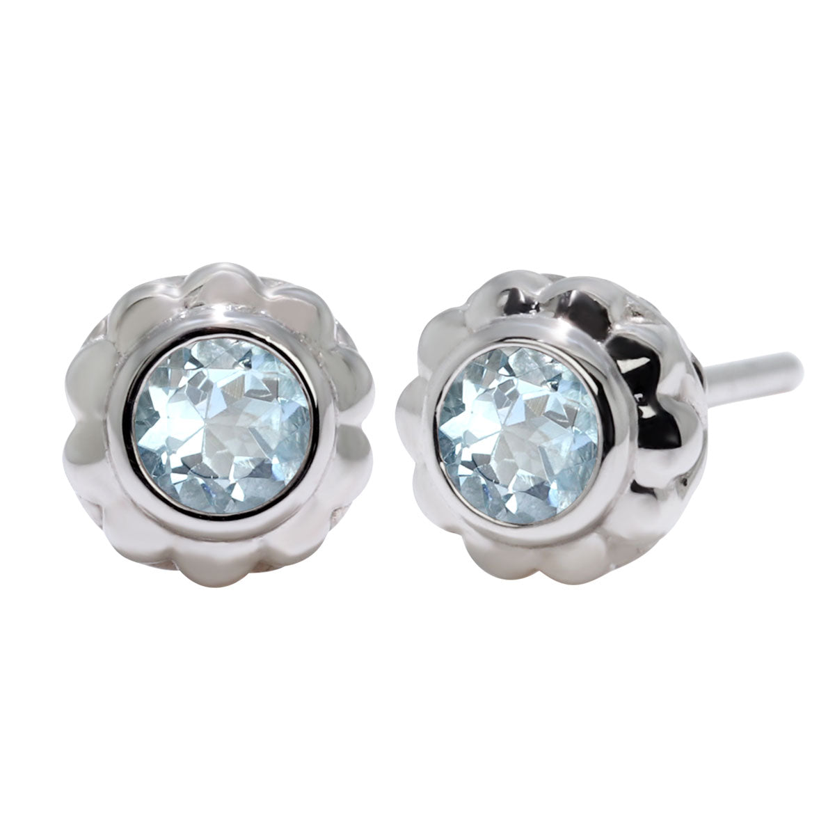 一粒 ピアス レディース フラワー 可愛い スタッドピアス 両耳セット K10 K18 Pt900 SV925 天然石 3mm シンプル 上品 工房直販 ジュエリー 普段使い (品番 mp-0009-l)