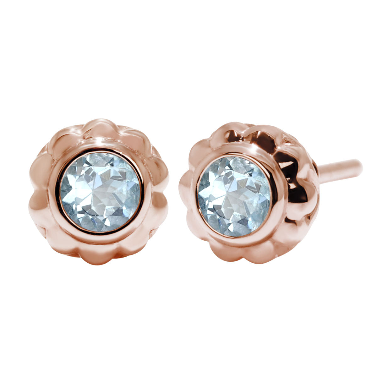 一粒 ピアス レディース フラワー 可愛い スタッドピアス 両耳セット K10 K18 Pt900 SV925 天然石 3mm シンプル 上品 工房直販 ジュエリー 普段使い (品番 mp-0009-l)