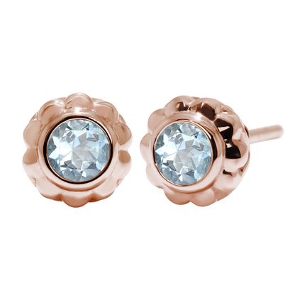 一粒 ピアス レディース フラワー 可愛い スタッドピアス 両耳セット K10 K18 Pt900 SV925 天然石 3mm シンプル 上品 工房直販 ジュエリー 普段使い (品番 mp-0009-l)
