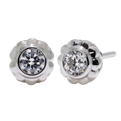 一粒 ピアス レディース フラワー 可愛い スタッドピアス 両耳セット K10 K18 Pt900 SV925 天然石 3mm シンプル 上品 工房直販 ジュエリー 普段使い (品番 mp-0009-l)