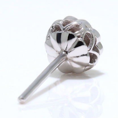 一粒 ピアス レディース フラワー 可愛い スタッドピアス 両耳セット K10 K18 Pt900 SV925 天然石 3mm シンプル 上品 工房直販 ジュエリー 普段使い (品番 mp-0009-l)