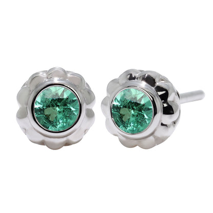 一粒 ピアス レディース フラワー 可愛い スタッドピアス 両耳セット K10 K18 Pt900 SV925 天然石 3mm シンプル 上品 工房直販 ジュエリー 普段使い (品番 mp-0009-l)