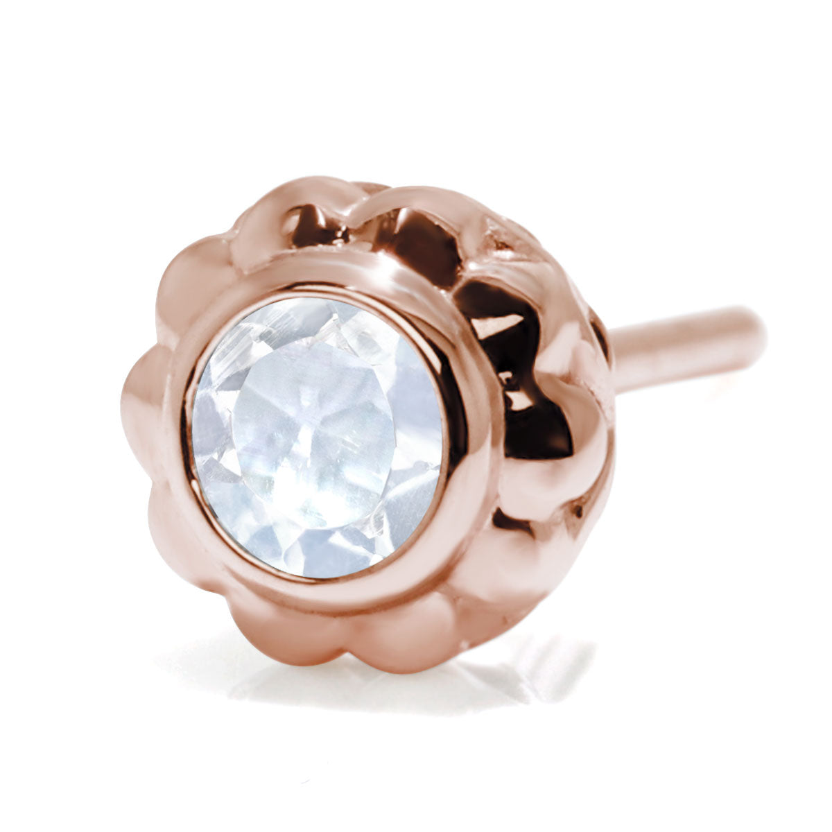 片耳 メンズ ピアス 選べる シルバー 18金 10金 プラチナ 一粒 誕生石 3mm フラワー スタッド 伏せ込み 花 シンプル おしゃれ 誕生日 記念日 ギフト (品番 mp-0009-m)
