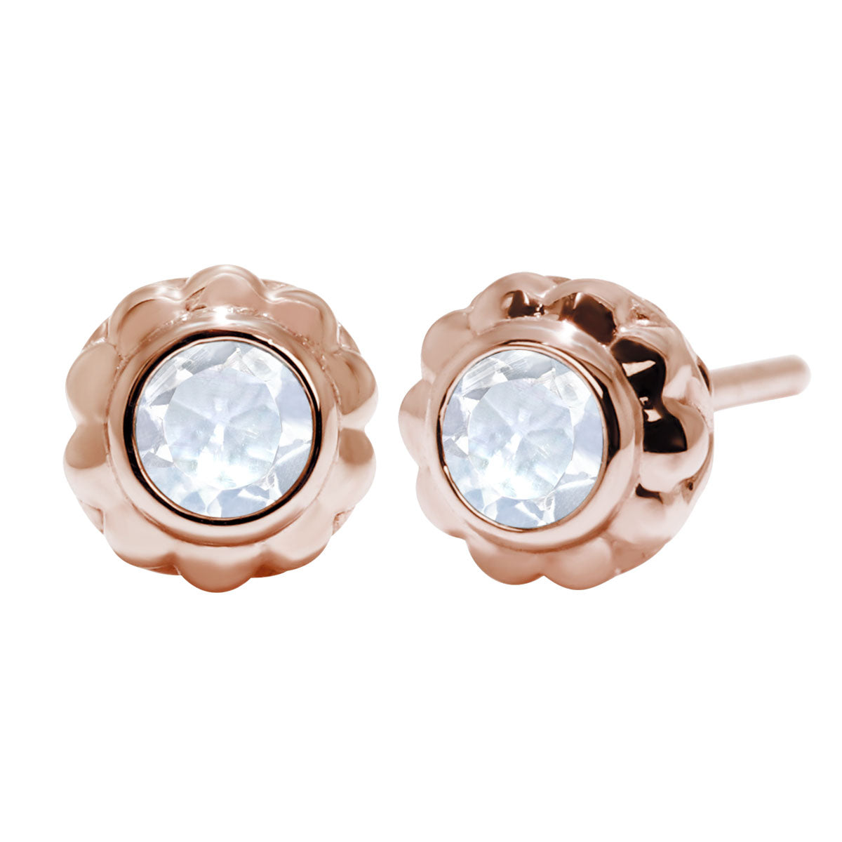 一粒 ピアス レディース フラワー 可愛い スタッドピアス 両耳セット K10 K18 Pt900 SV925 天然石 3mm シンプル 上品 工房直販 ジュエリー 普段使い (品番 mp-0009-l)