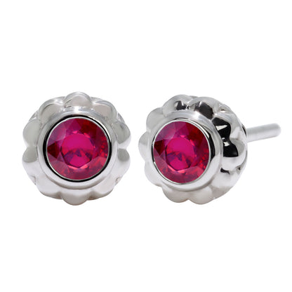 一粒 ピアス レディース フラワー 可愛い スタッドピアス 両耳セット K10 K18 Pt900 SV925 天然石 3mm シンプル 上品 工房直販 ジュエリー 普段使い (品番 mp-0009-l)