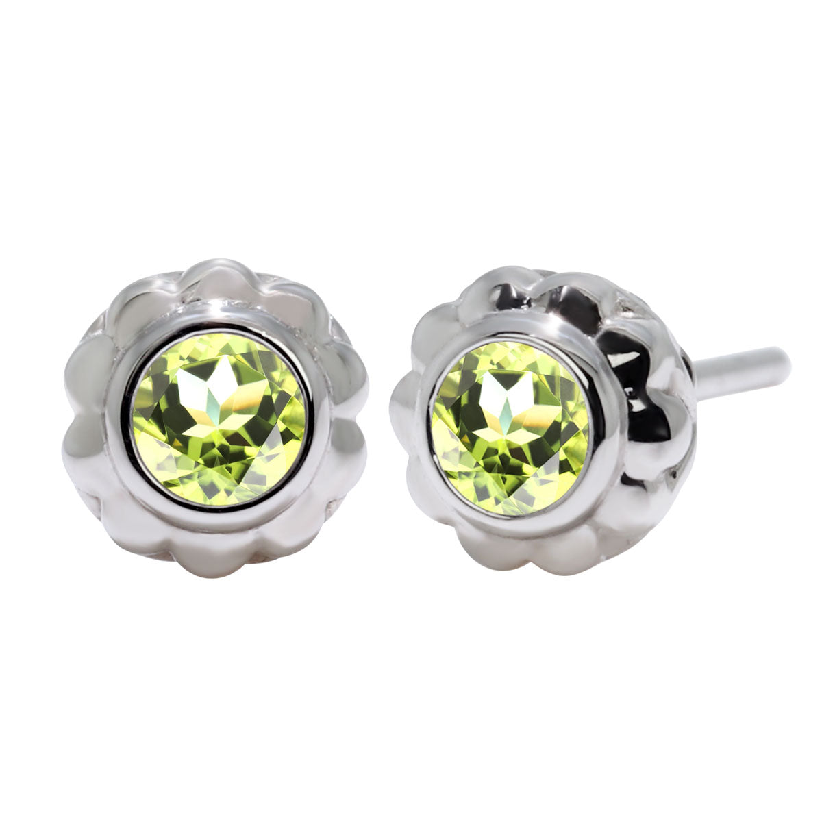 一粒 ピアス レディース フラワー 可愛い スタッドピアス 両耳セット K10 K18 Pt900 SV925 天然石 3mm シンプル 上品 工房直販 ジュエリー 普段使い (品番 mp-0009-l)