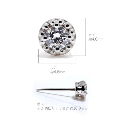 スタッドピアス 18金アレキサンドライト 一粒  両耳 ピアス レディース シンプル ミル調 K18 Pt900 K10 誕生日 記念日 サプライズ おすすめ ギフト (品番 mp-0011-alex-l)