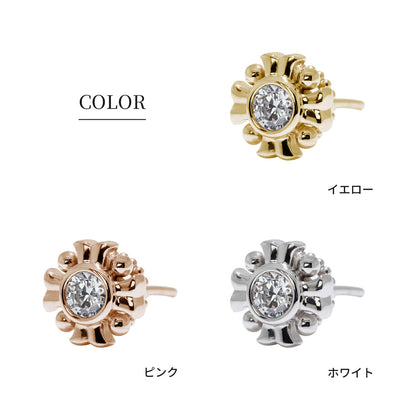 シルバー ピアス 十字架 メンズ 片耳 一粒 誕生石 12石 選べる SV925 K10 K18 Pt900 クロス スタッド 丸玉 かっこいい おしゃれ ファッション 自分用 (品番 mp-0012-m)