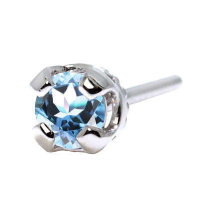 メンズ 片耳 ピアス 天然石 シンプル 一粒 スタッドピアス 選べる誕生石 3mm SV925 K10 K18 Pt900 大人 男性 誕生日 初任給 父の日 X'mas プレゼント (品番 mp-0015-m)