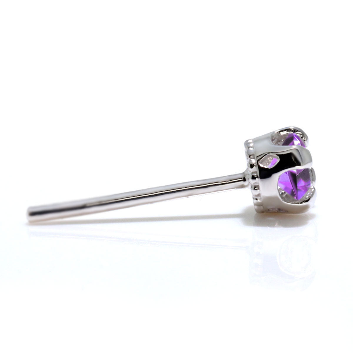 メンズ 片耳 ピアス 天然石 シンプル 一粒 スタッドピアス 選べる誕生石 3mm SV925 K10 K18 Pt900 大人 男性 誕生日 初任給 父の日 X'mas プレゼント (品番 mp-0015-m)