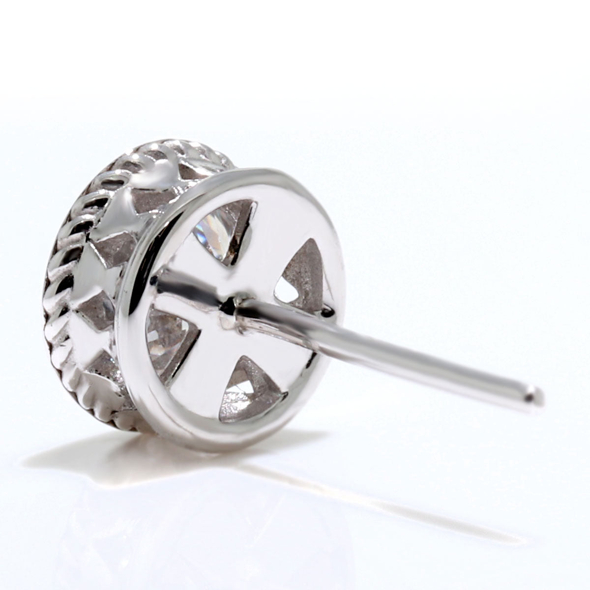 レディース ダイヤモンド ピアス 0.5ct 鑑定書付き スタッド 一粒 両耳 K18 Pt900 菱形 ツイスト 十字架 伏せ込み フォーマル 特別 高品質ジュエリー (品番 mp-0018-4-cgl-l)