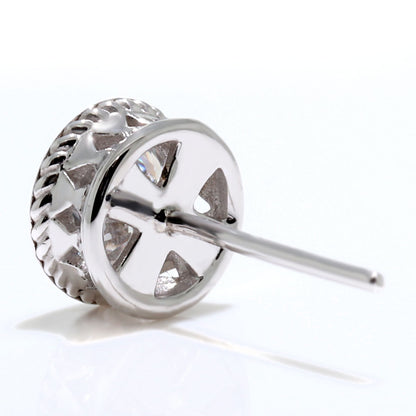 レディース ダイヤモンド ピアス 0.5ct 鑑定書付き スタッド 一粒 両耳 K18 Pt900 菱形 ツイスト 十字架 伏せ込み フォーマル 特別 高品質ジュエリー (品番 mp-0018-4-cgl-l)