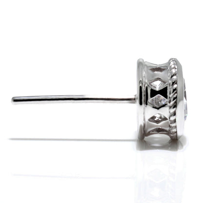 レディース ダイヤモンド ピアス 0.5ct 鑑定書付き スタッド 一粒 両耳 K18 Pt900 菱形 ツイスト 十字架 伏せ込み フォーマル 特別 高品質ジュエリー (品番 mp-0018-4-cgl-l)