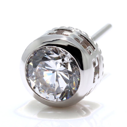 クロス ピアス 鑑定書付き ダイヤモンド 0.5ct メンズ 一粒 片耳のみ スタッド 18金 プラチナ 十字架 ツイスト 伏せ込み 男性 高品質 ハイジュエリー (品番 mp-0019-4-cgl-m)