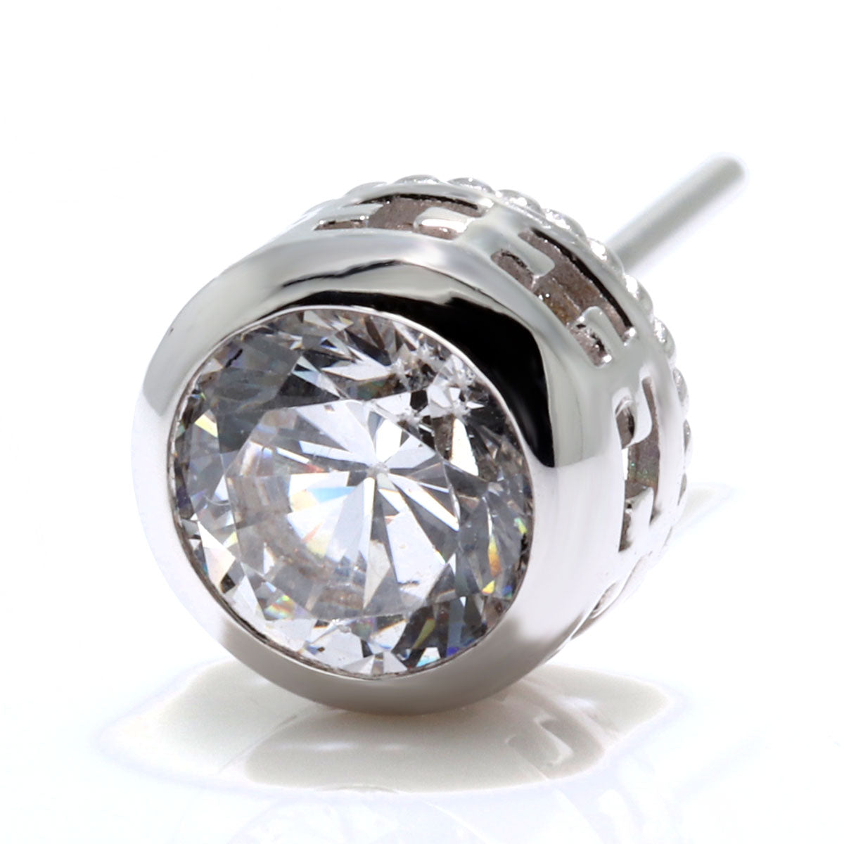 レディース スタッドピアス ダイヤモンド 鑑定書付き 0.5ct 一粒 ピアス K18 Pt900 クラリティ 十字架 ツイスト 覆輪 上質 記念日 高級ジュエリー 日本製 (品番 mp-0019-4-cgl-l)