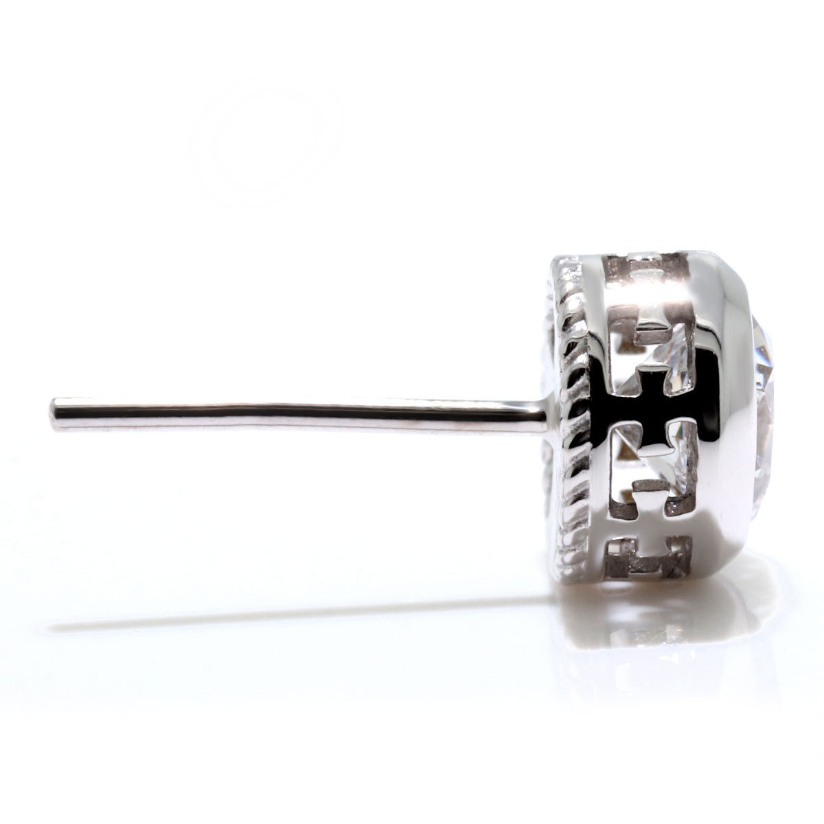クロス ピアス 鑑定書付き ダイヤモンド 0.5ct メンズ 一粒 片耳のみ スタッド 18金 プラチナ 十字架 ツイスト 伏せ込み 男性 高品質 ハイジュエリー (品番 mp-0019-4-cgl-m)