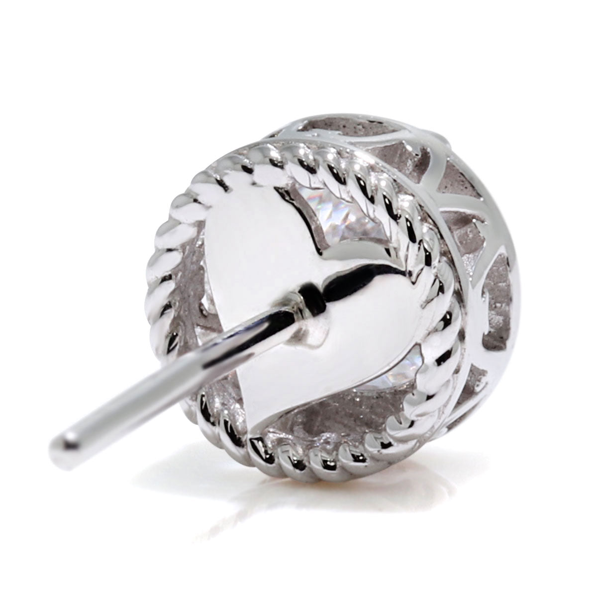 メンズ ピアス 高品質 ダイヤモンド 0.5ct 鑑定書付き 一粒ピアス スタッド 片耳 K18 Pt900 唐草 ツイスト 隠れハート 覆輪 特別 高級ジュエリー 日本製 (品番 mp-0020-4-cgl-m)