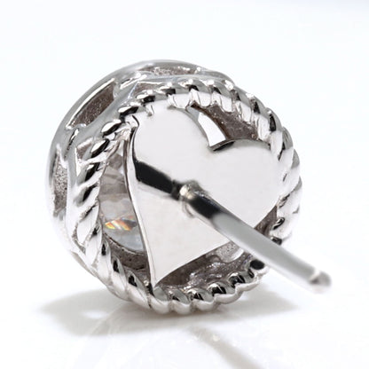 ダイヤモンド 0.5ct 一粒 ピアス 鑑定書付き 高品質 メンズ スタッドピアス 片耳 K18 Pt900 ツイスト ハート 伏せ込み おしゃれ 大人男子 オリジナル (品番 mp-0021-4-cgl-m)
