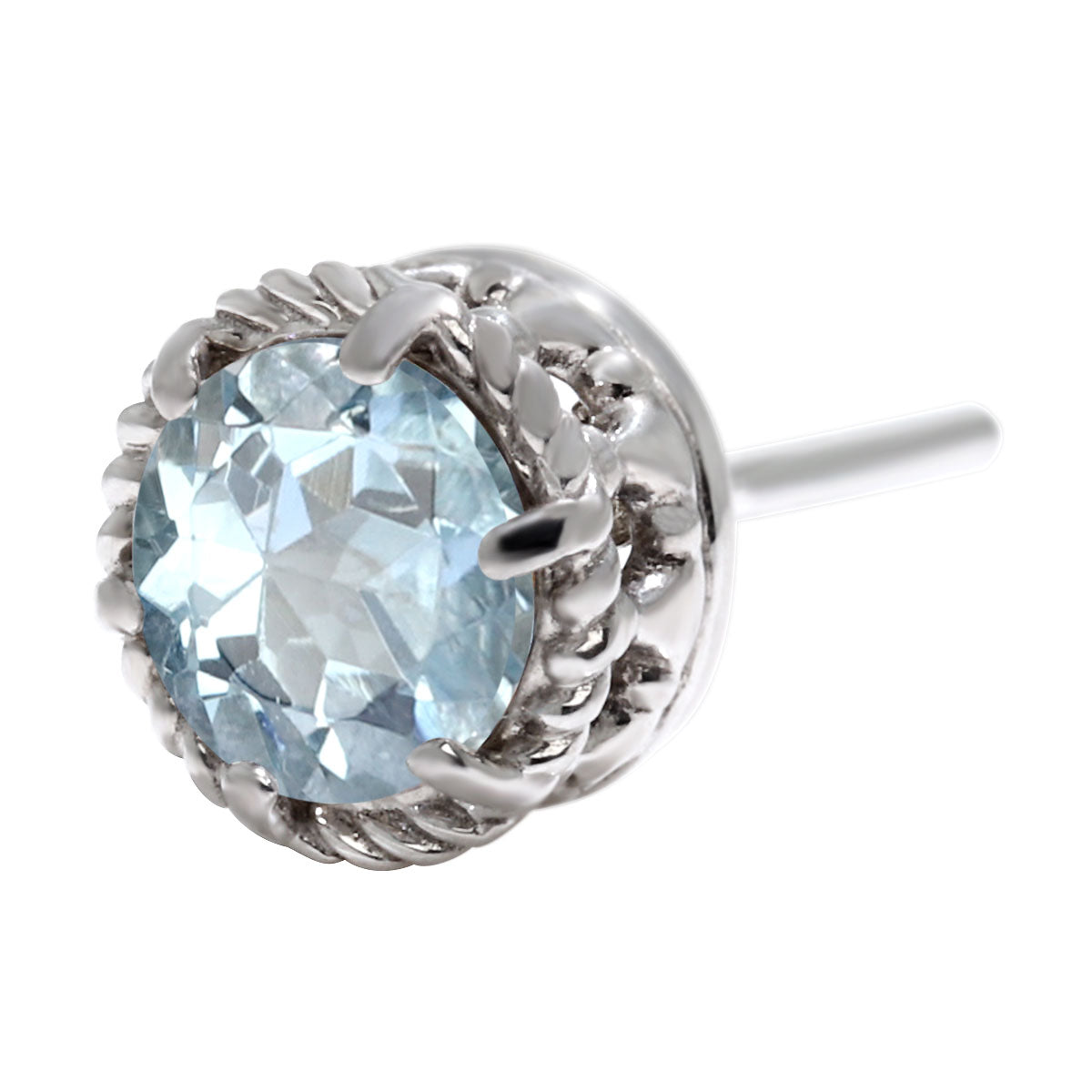 選べる誕生石 メンズ ピアス 一粒 ツイストデザイン 百合の紋章 SV925 K10 K18 Pt900 スタッド 片耳 天然石 シンプル おしゃれ ファッションジュエリー (品番 mp-0022-m)