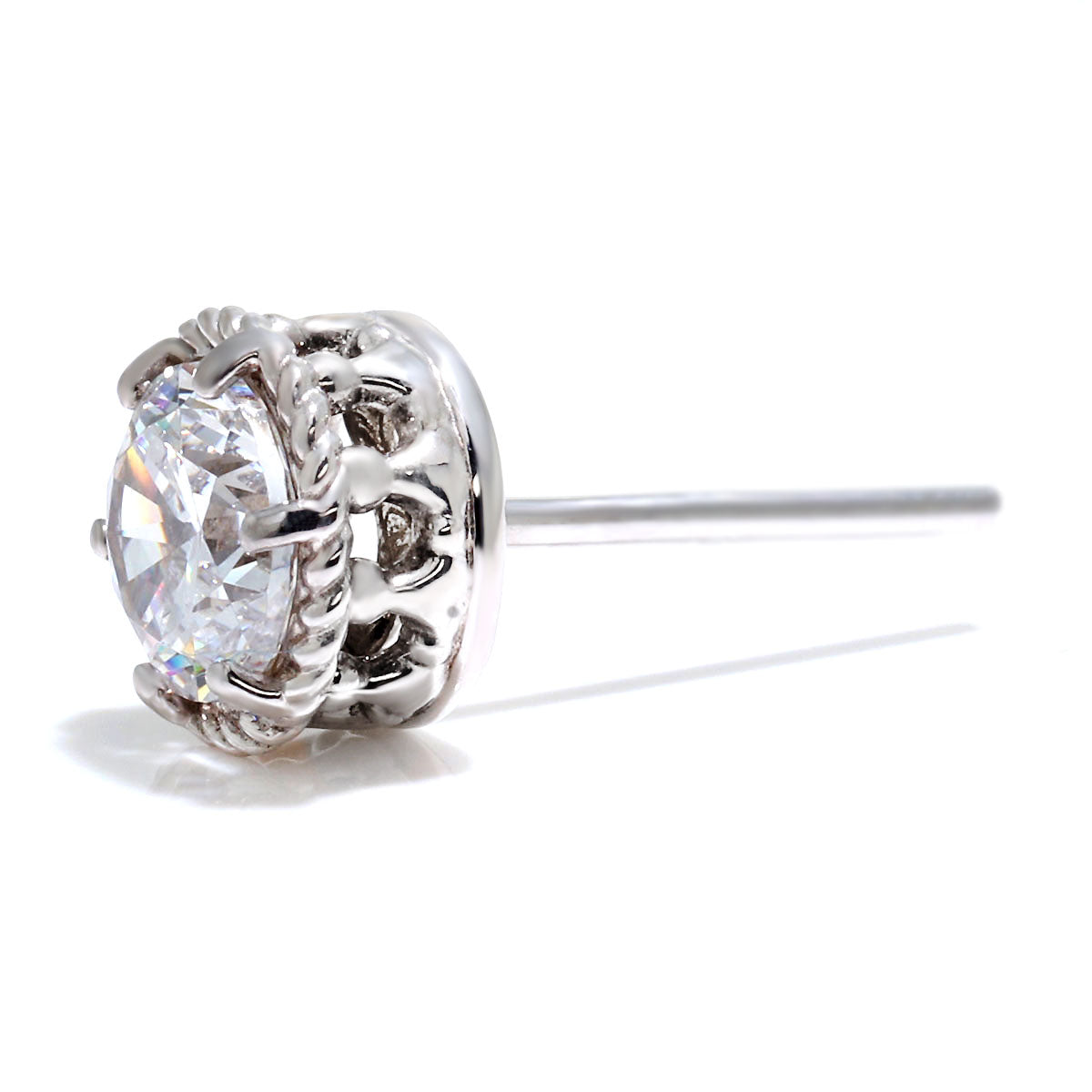 ハイクオリティ ダイヤモンド ピアス 0.5ct 鑑定書付き 片耳用 ツイスト 一粒ダイヤ 18金 プラチナ メンズ 高品質 大人 男性 一生もの 特別 プレゼント (品番 mp-0022-4-cgl-m)