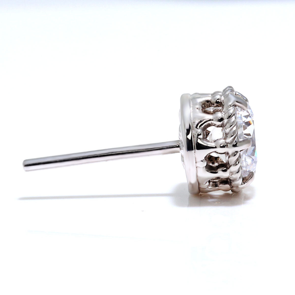 ハイクオリティ ダイヤモンド ピアス 0.5ct 鑑定書付き 片耳用 ツイスト 一粒ダイヤ 18金 プラチナ メンズ 高品質 大人 男性 一生もの 特別 プレゼント (品番 mp-0022-4-cgl-m)