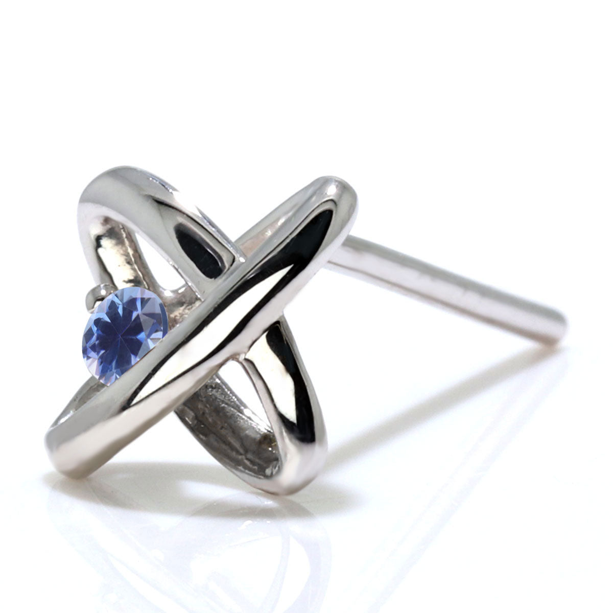 片耳 スタッドピアス メンズ 星 一粒 ベニトアイト 希少石 惑星 宇宙 10k 18k pt900 ピアス おしゃれ 大人 男性 個性 普段使い 自分用 ご褒美 (品番 mp-0029-beni-m)