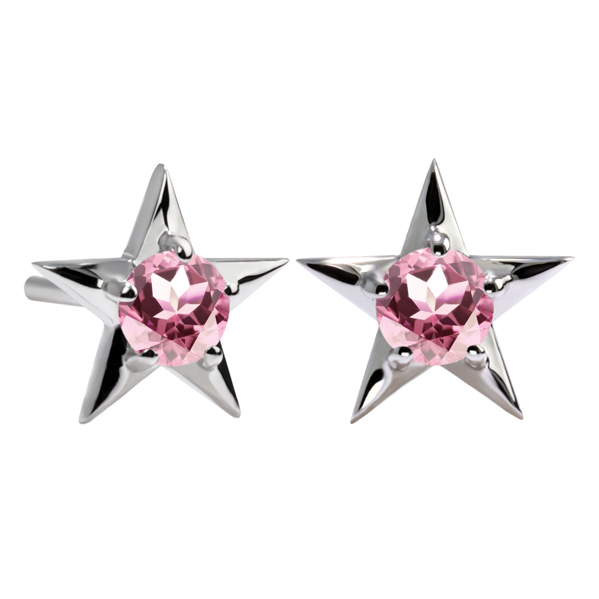誕生石 ピアス レディース 両耳セット 星モチーフ 一粒ピアス シルバー 10金 18金 プラチナ 天然石 スタッドピアス スター シンプル 可愛い 普段使い (品番 mp-0066-l)