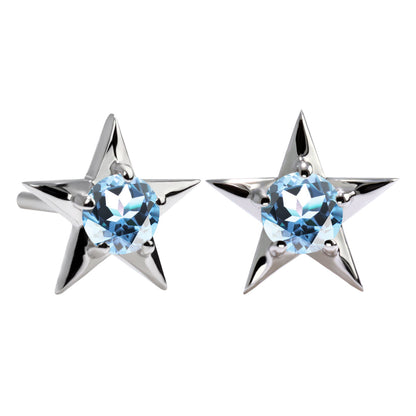 誕生石 ピアス レディース 両耳セット 星モチーフ 一粒ピアス シルバー 10金 18金 プラチナ 天然石 スタッドピアス スター シンプル 可愛い 普段使い (品番 mp-0066-l)