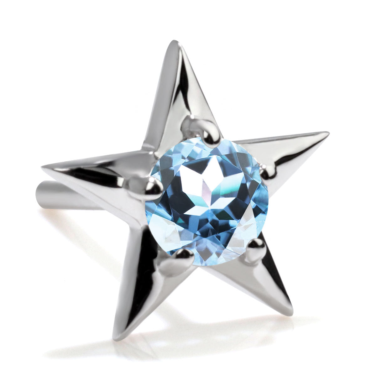 誕生石 ピアス レディース 両耳セット 星モチーフ 一粒ピアス シルバー 10金 18金 プラチナ 天然石 スタッドピアス スター シンプル 可愛い 普段使い (品番 mp-0066-l)