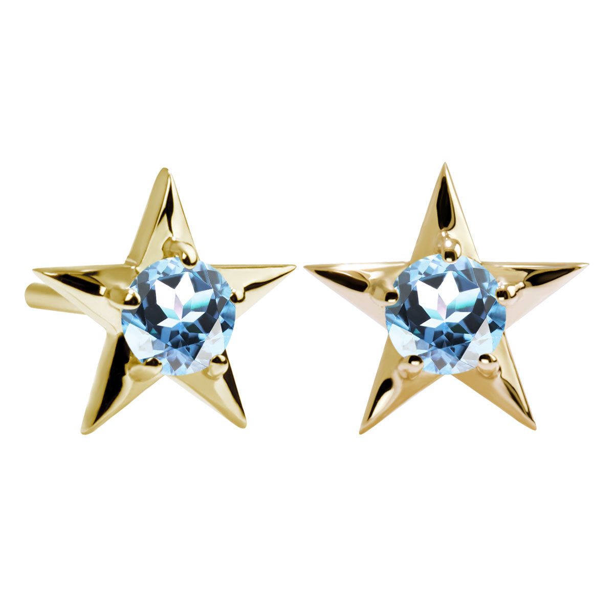 誕生石 ピアス レディース 両耳セット 星モチーフ 一粒ピアス シルバー 10金 18金 プラチナ 天然石 スタッドピアス スター シンプル 可愛い 普段使い (品番 mp-0066-l)